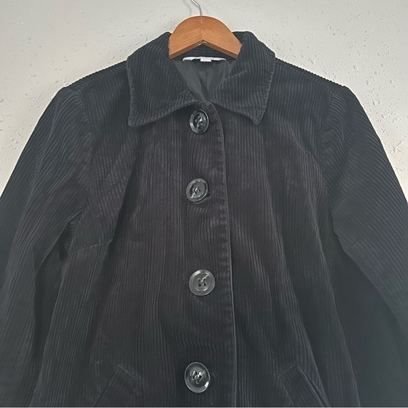 Relativity Black Corduroy Button Down Jacket Cardigan Sweater Fall Large - Picture 3 of 9